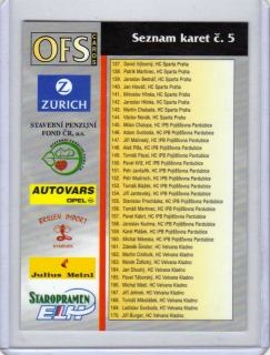 OFS 1998-1999 Seznam karet č.5-6