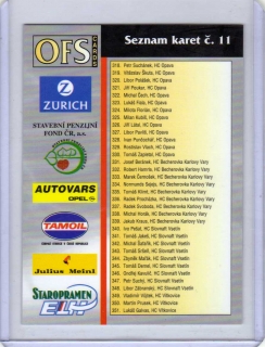 OFS 1998-1999 Seznam karet č.11-12