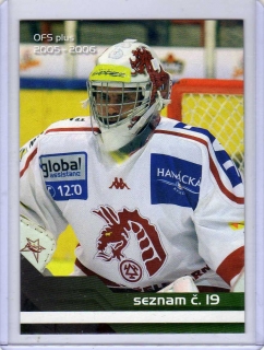 OFS 2005-2006 SEZNAM karet # S19 Biegl Radovan (G) - Třinec