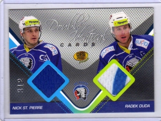 OFS Premium 2011 Double Identical Cards JERSEY 312/500 # J10 St.Pierre Nick / Duda Radek - Plzeň