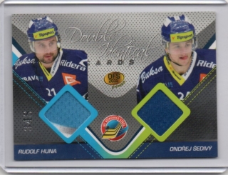 OFS Premium 2011 Double Identical Cards JERSEY 348/500 # J04 Huna Rudolf / Šedivý Ondřej - Vítkovice