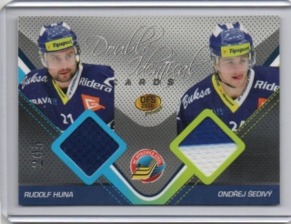 OFS Premium 2011 Double Identical Cards JERSEY 205/500 # J04 Huna Rudolf / Šedivý Ondřej - Vítkovice