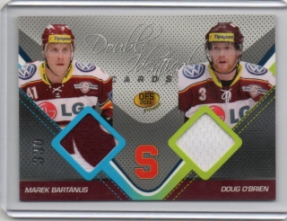 OFS Premium 2011 Double Identical Cards JERSEY 330/500 # J18 Bartánus Marek / O´Brien Doug - Sparta
