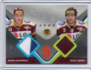 OFS Premium 2011 Double Identical Cards JERSEY 221/500 # J18 Bartánus Marek / O´Brien Doug - Sparta
