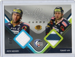 OFS Premium 2011 Double Identical Cards JERSEY 222/500 # J07 Nedvěd Petr / Vak Tomáš - Liberec