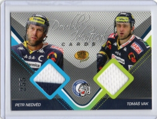 OFS Premium 2011 Double Identical Cards JERSEY 255/500 # J07 Nedvěd Petr / Vak Tomáš - Liberec