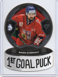 SportZoo Hokejové Česko 2024 1ST GOAL PUCK Base # GP-17 Stránský Šimon