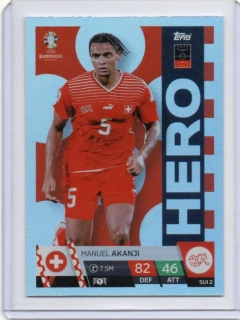 Topps Match Attax EURO 2024 - HERO # SUI 2 Manuel Akanji - Switzerland