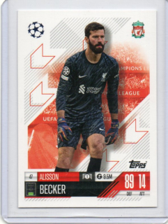 Topps Match Attax UEFA Club 2024-2025 Base # 47 Alisson Becker - Liverpool FC