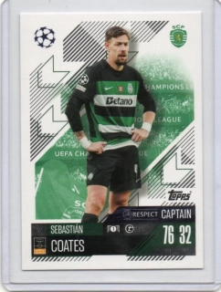 Topps Match Attax UEFA Club 2024-2025 Base CAPTAIN # 274 Sebastián COATES - Sporting Lisabon
