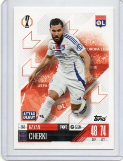 Topps Match Attax UEFA Club 2024-2025 Base # 358 Rayan CHERKI - Olympique Lyon