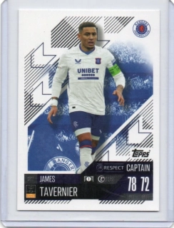 Topps Match Attax UEFA Club 2024-2025 Base CAPTAIN # 382 James TEVERNIER - Rangers F.C.