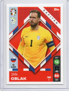 LIDL Topps EURO 2024 # 8 Jan Oblak - Slovinsko