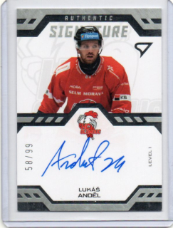 SportZoo ELH 2024-2025 I.série AUTHENTIC SIGNATURE x/99 Level 1 # SL1-LA Anděl Lukáš - Olomouc