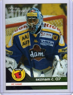OFS 2005-2006 SEZNAM karet # S07 Murín Igor (G) - Zlín