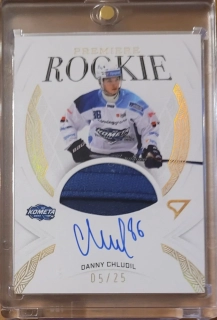 SportZoo ELH 2025-2026 I.série ROOKIE Premiere Gold AU Jersey Sign. x/25 # RPM-DC Chludil Danny - Brno