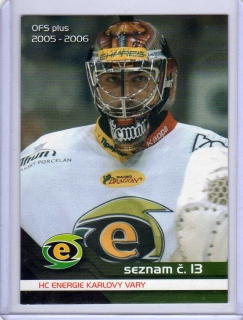OFS 2005-2006 SEZNAM karet # S13 Čechmánek Roman (G) - K.Vary