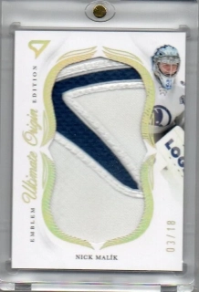 SportZoo ELH 2025-2026 II.série ULTIMATE ORIGIN Scripted Emblem Edition 03/18 # UO-NM Malík Nick (G) - Plzeň