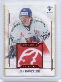 Real Cards 2025-2026 série 1 Authentic JERSEY Red x/9 # AJ-12 Košťálek Jan