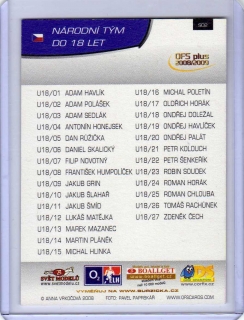 OFS 2008-2009 # S02  Seznam karet Reprezentace ČR18 / ČR17