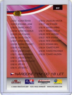 OFS 2009-2010 # S17 Seznam karet Reprezentace ČR 18/17