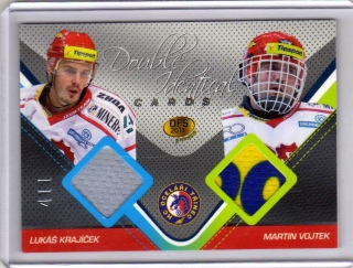 OFS Premium 2011 Double Identical Cards JERSEY 411/500 # J02 Krajíček Lukáš / Vojtek Martin (G) - Třinec