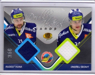 OFS Premium 2011 Double Identical Cards JERSEY 356/500 # J04 Huna Rudolf / Šedivý Ondřej - Vítkovice
