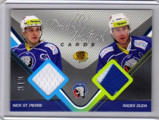 OFS Premium 2011 Double Identical Cards JERSEY 313/500 # J10 St. Pierre Nick / Duda Radek - Plzeň