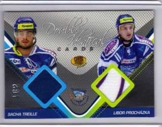 OFS Premium 2011 Double Identical Cards JERSEY 162/500 # J16 Treille Sach / Procházka Libor - Kladno