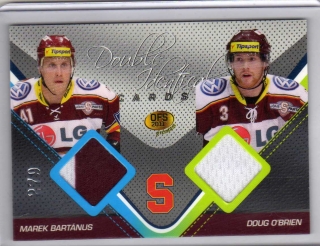 OFS Premium 2011 Double Identical Cards JERSEY 279/500 # J18 Bartánus Marek / O´Brien Doug - Sparta