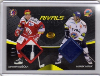 OFS Premium 2011 Double Rivals JERSEY 113/500 # R02 Růžička Martin / Malík Marek - Třinec / Vítkovice