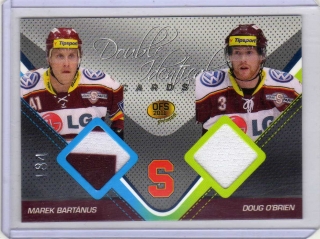 OFS Premium 2011 Double Identical Cards JERSEY 184/500 # J18 Bartánus Marek / O´Brien Doug - Sparta